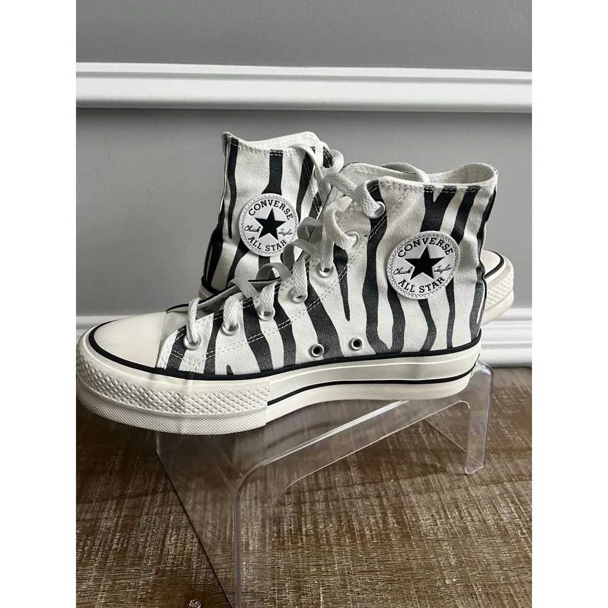 Converse Chuck Taylor All Star Lift Platform High Zebra Print Women's Size 8 - Image 4
