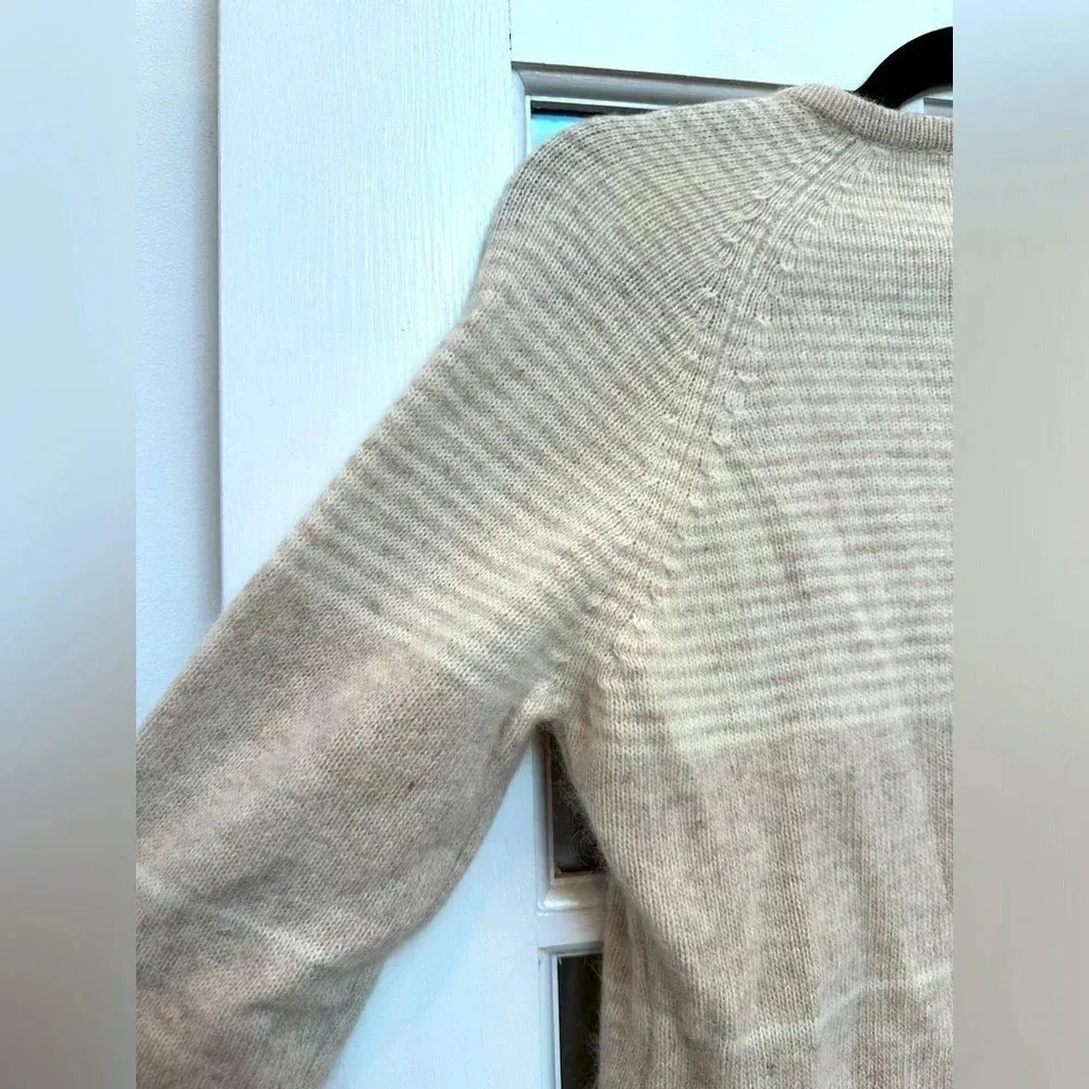 Vintage Anne Fogarty Knits 1960’s Angora Wool Button Down Cardigan Size Large L Tan - Image 5