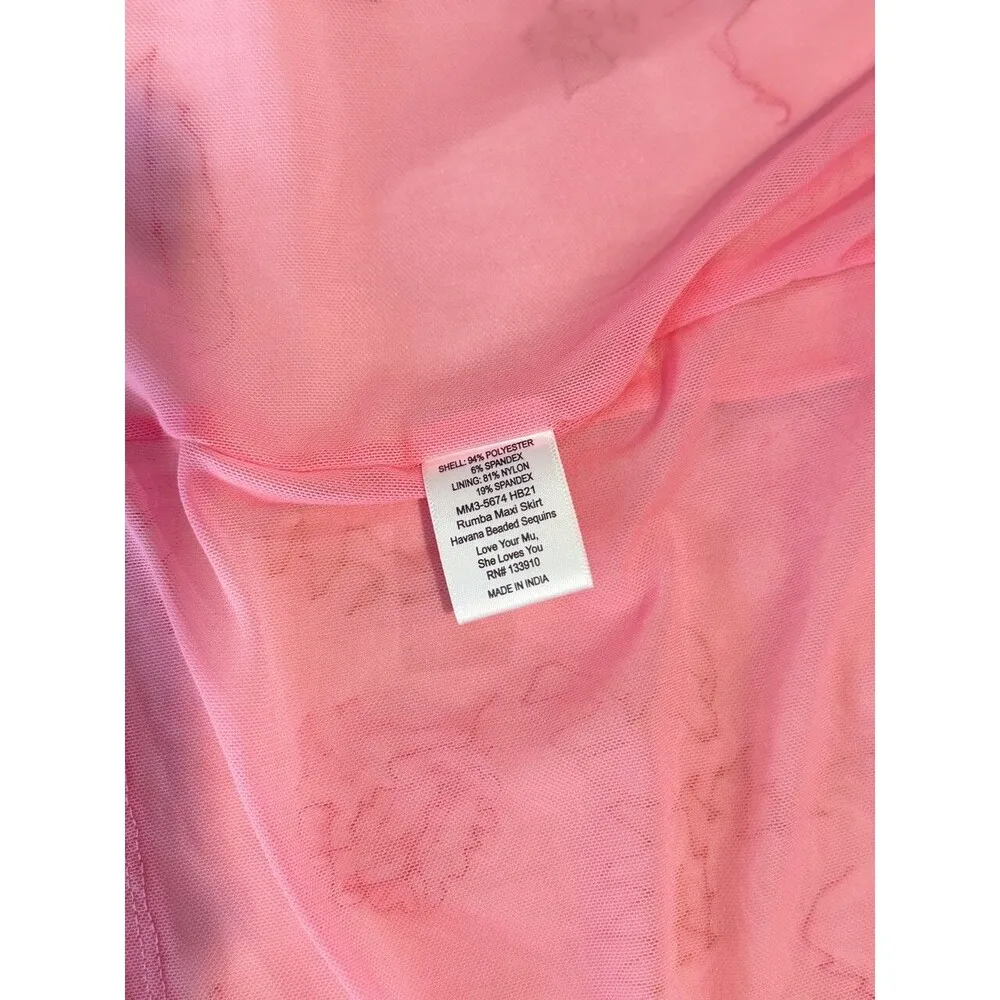 Show Me Your MuMu Womens Skirt Yellow Rumba Maxi Havana Beaded Sequins Small - Image 10