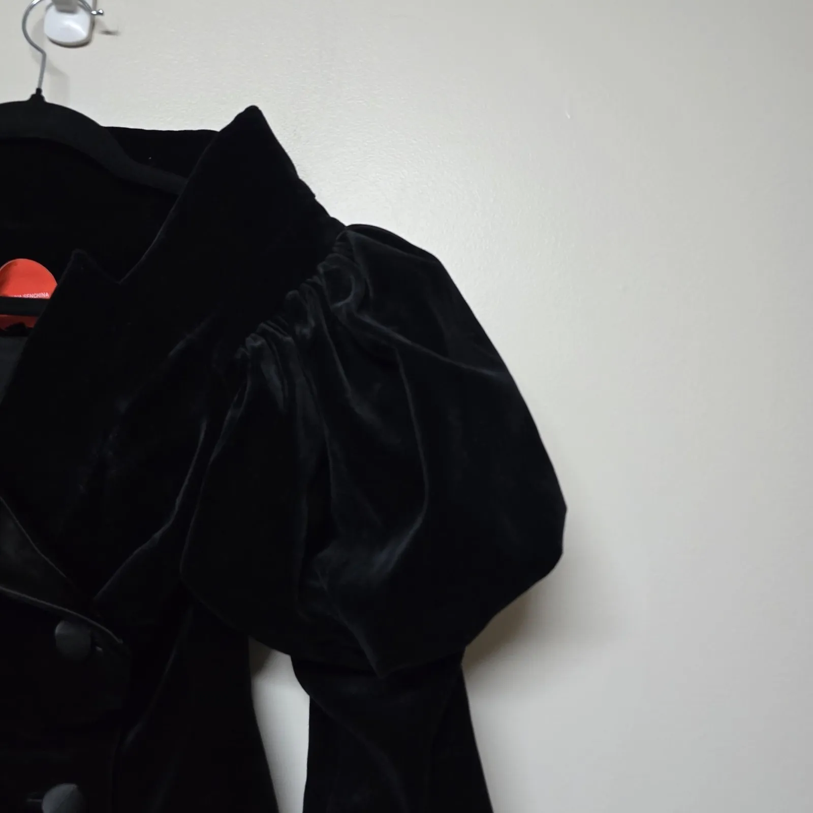 Marianna Senchina Womens Velvet Bohemian‎ Off Shoulder Jacket Dress Sz S NWT Black - Image 6