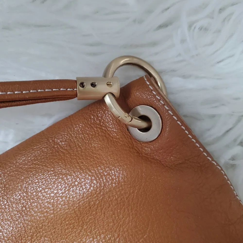Talbots Brown Leather Zipper Closure Clutch - Image 6