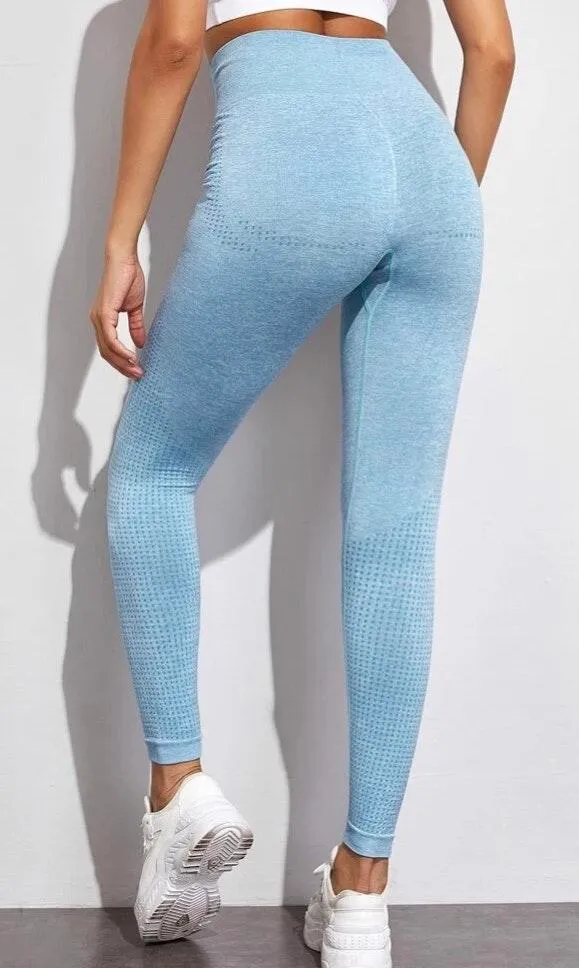 SheIn Blue Contouring Leggings - Image 2