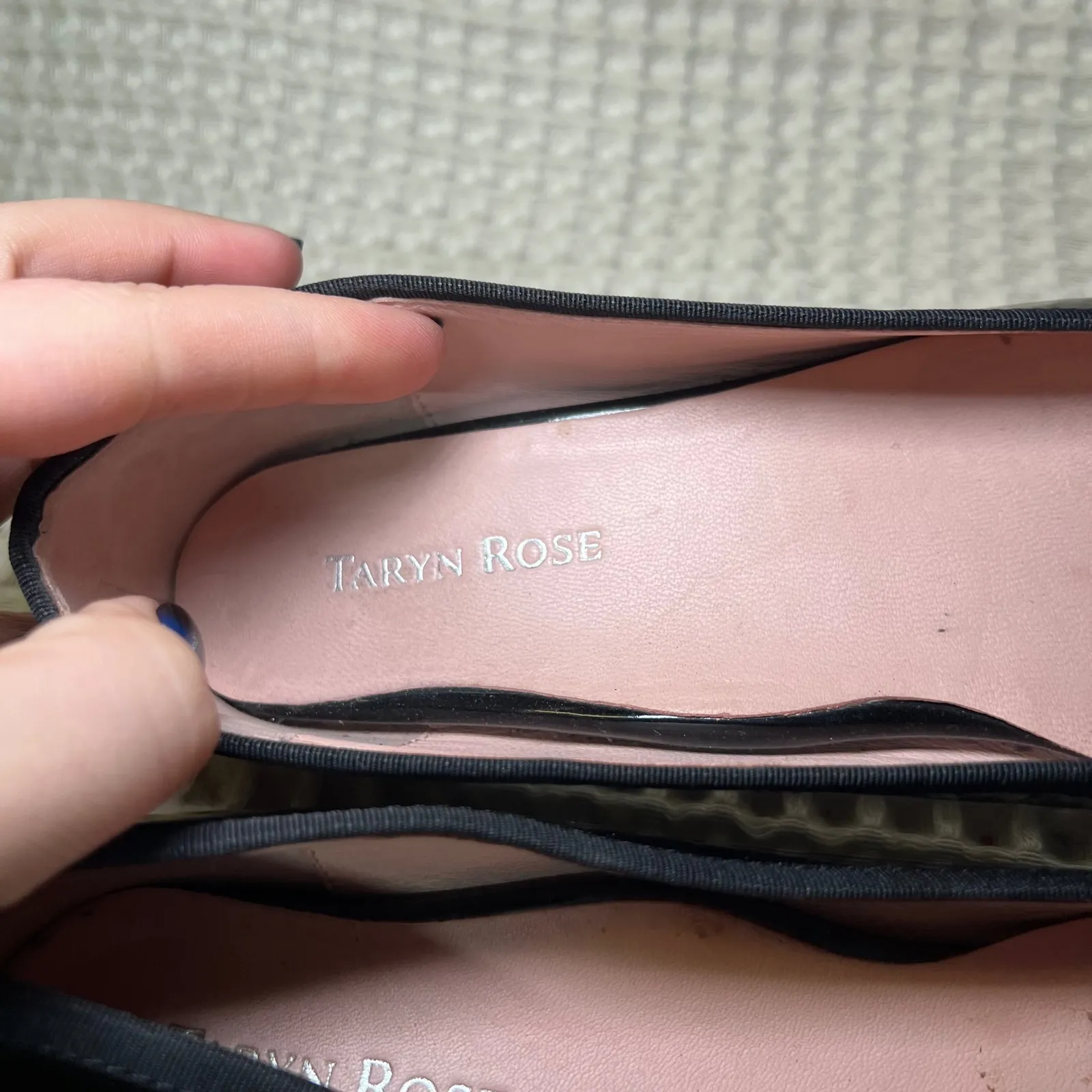 Taryn Rose Gari Womens Black Patent Leather Rose Bow Loafer Flats Shoes 8 - Image 7