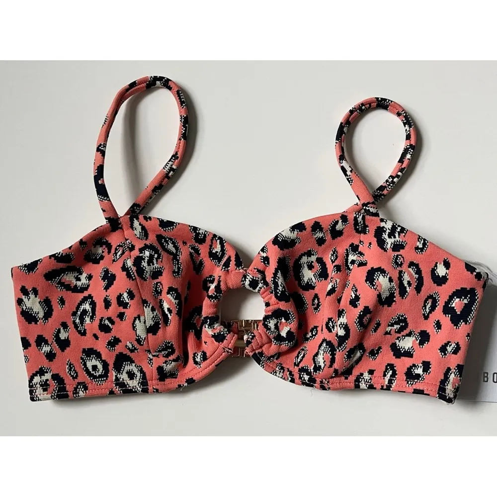 Suboo • NWT Cora Ring Leopard Print Bikini Top Black Size XS - Image 3