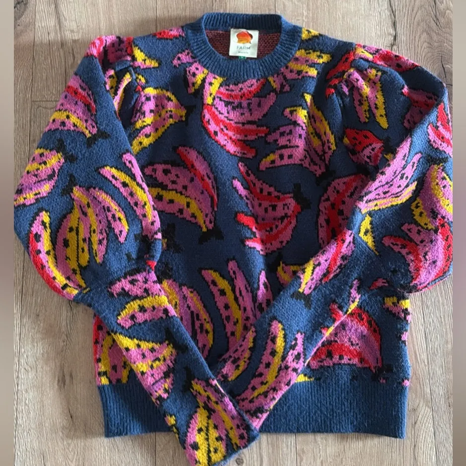 Farm Rio Banana Bunch Sweater size M - Image 3