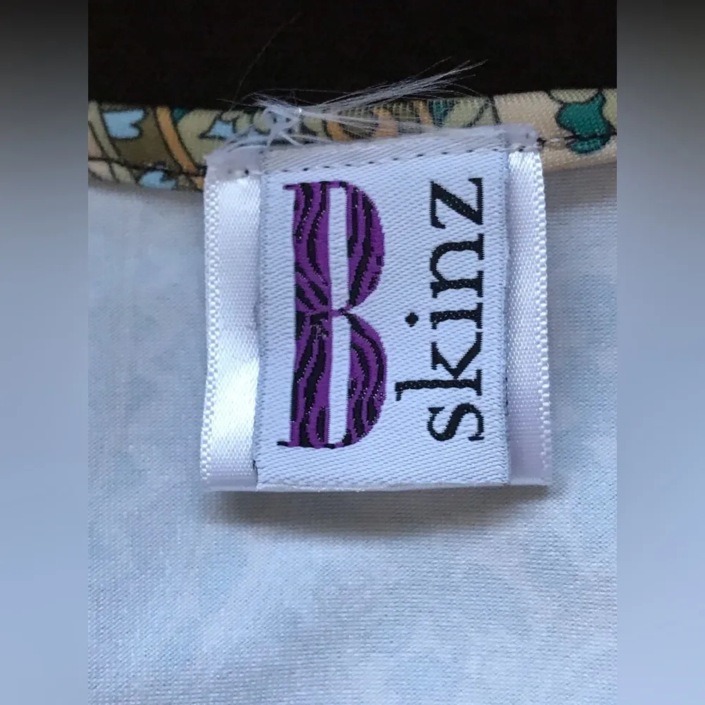 B Skinz Vintage Paisley Brown Blue Green Beige V Neck Midi Dress Sz. M Size M - Image 10