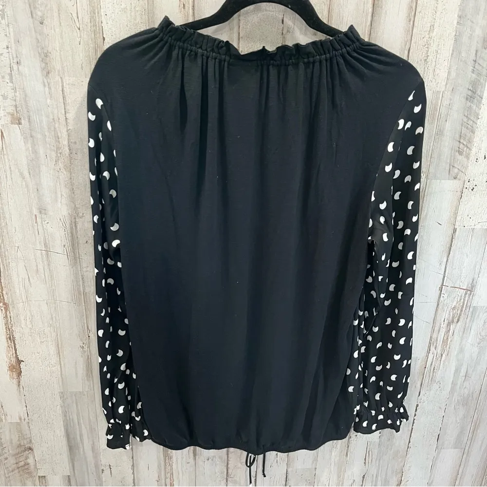 Dolan left coast Anthropologie french quarter half moon blouse black boho top XS - Image 5