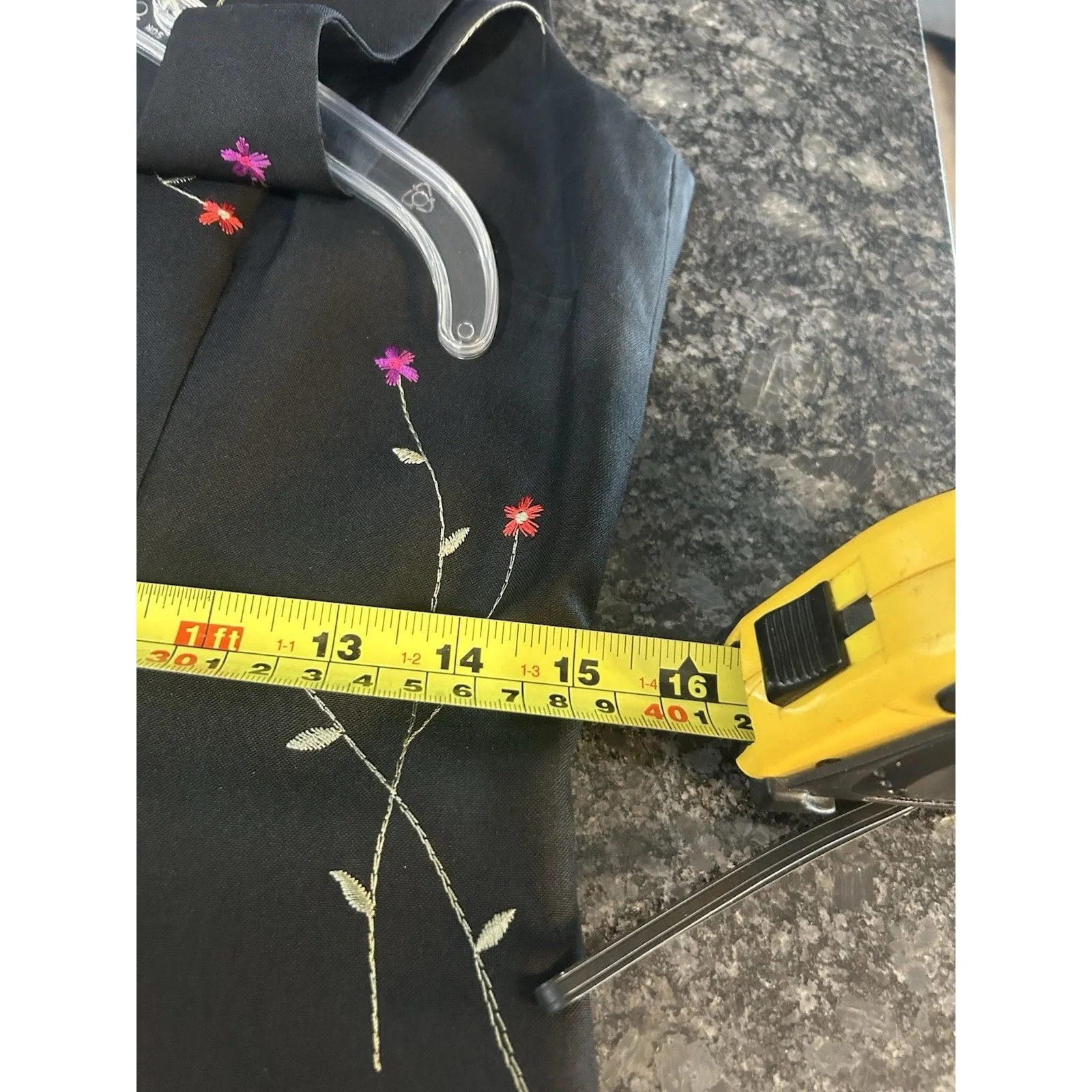 Depeche 90s Y2K Black Silk Embroidered Floral Sleeveless Size 6 Sheath Dress - Image 10