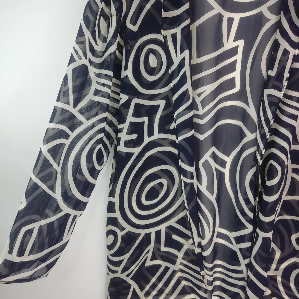 Leslie Fay 18 Black Creme Sheer Duster Plus - Image 2