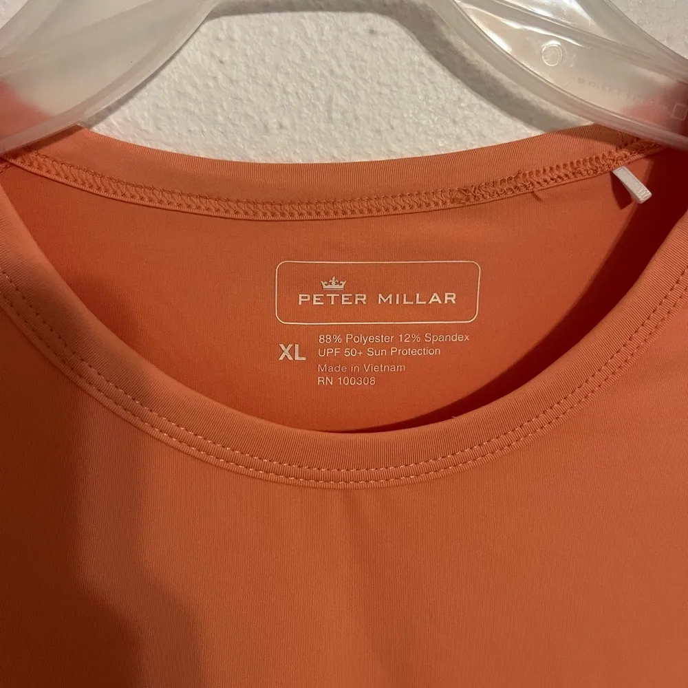 PETER MILLAR Saffron Orange Coral Tee T-Shirt 50+ Sun Protection Size XL - Image 6