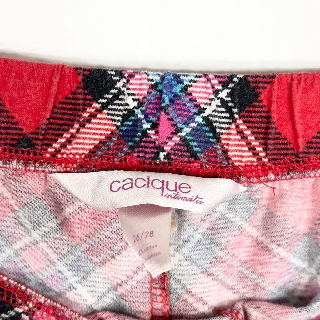 Cacique Plus Size 26W 28W Pajama Pants Red Plaid Elastic Waist Pull On 1447 - Image 7
