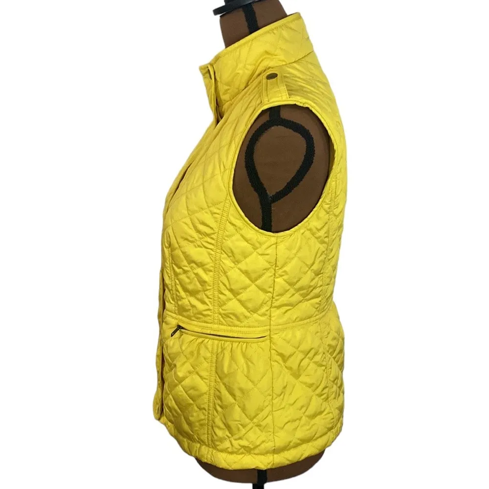 Talbots quilted fleece lined utility vest in vivid yellow size XS - Image 4