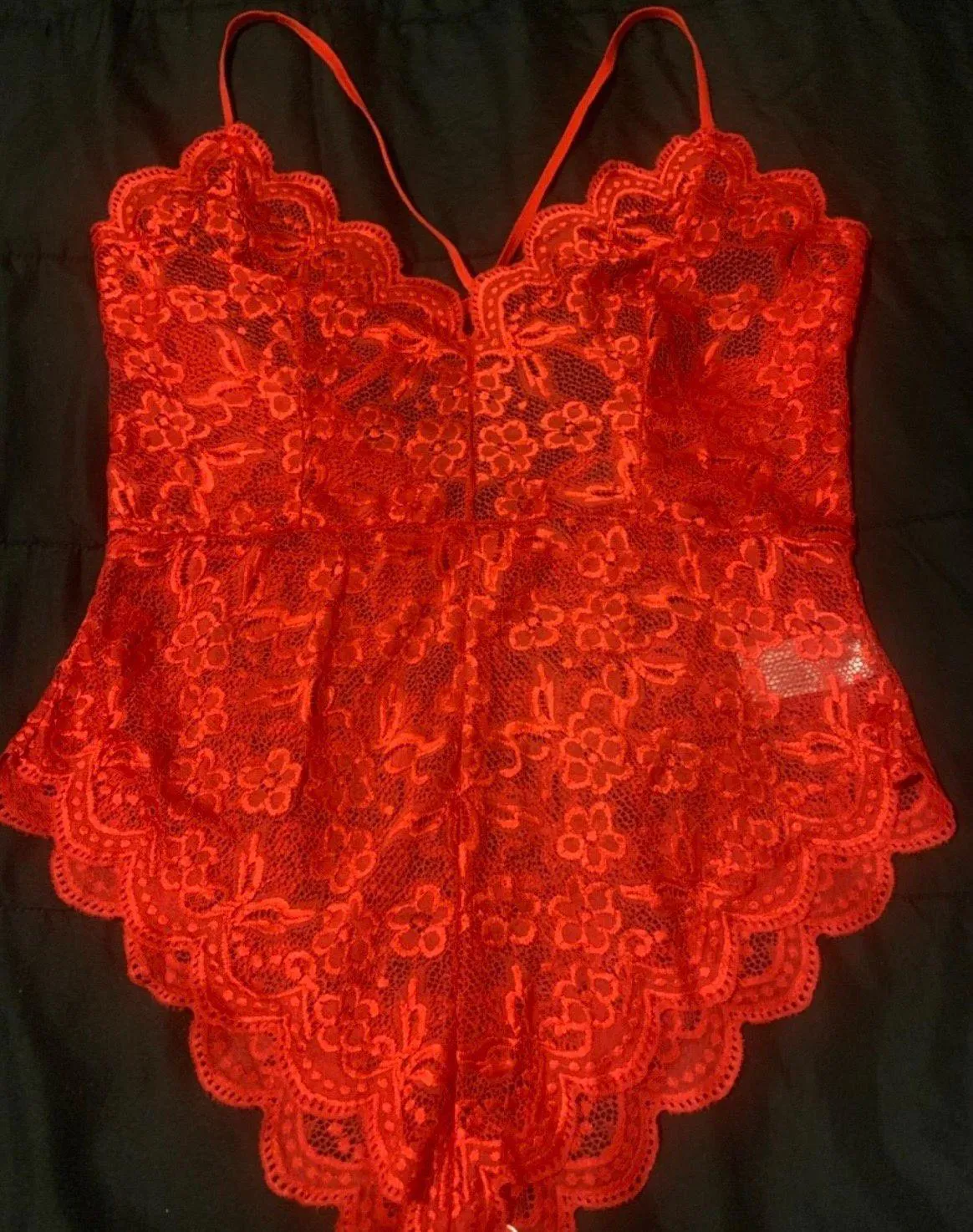 Red Lace Lingerie Bodysuit  - Image 3