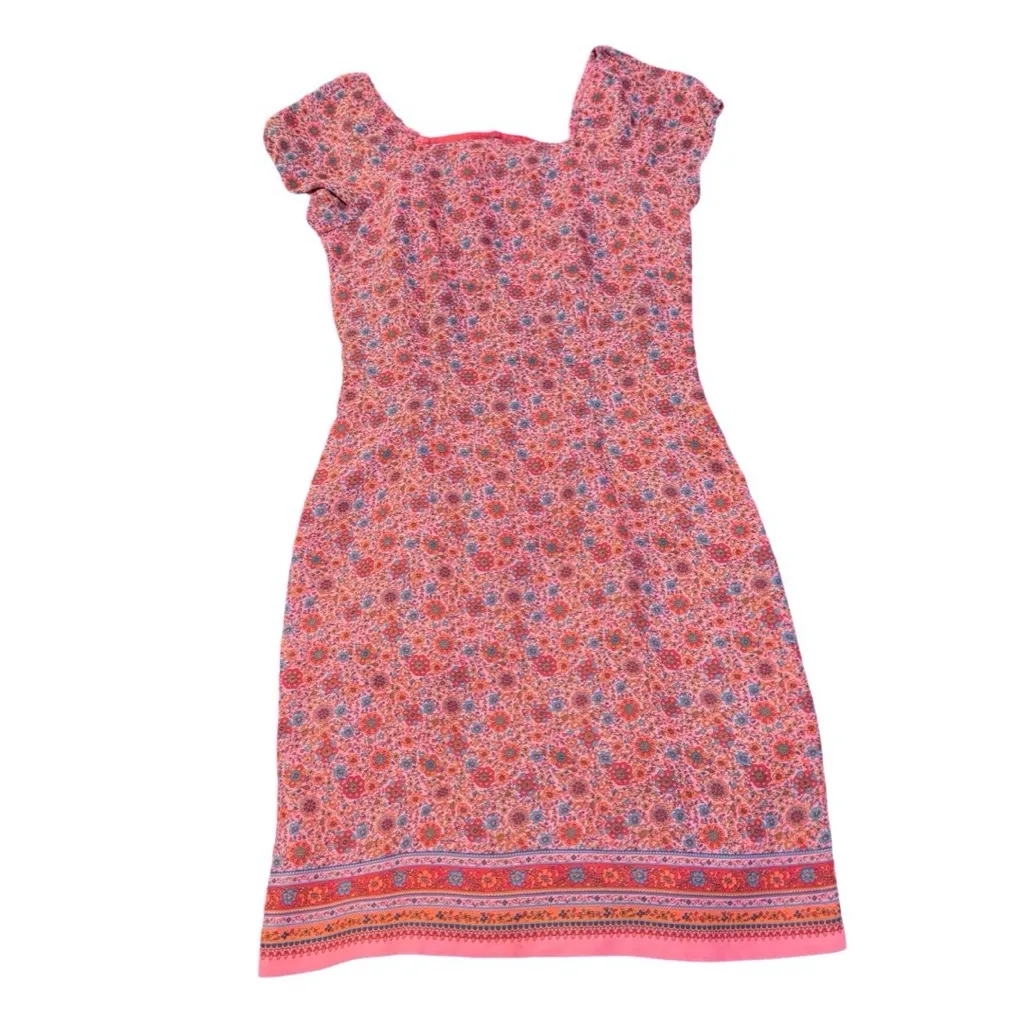 Positive Attitude Multicolor Floral Mini Dress Pink Size M - Image 7