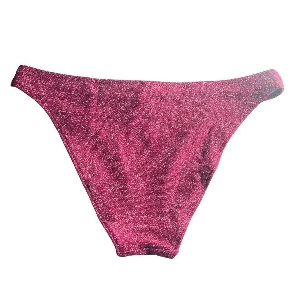 Good American 7 4X Plus Classic Bikini Swim Bottoms Hawaiian Pink Metallic NWT - Image 2