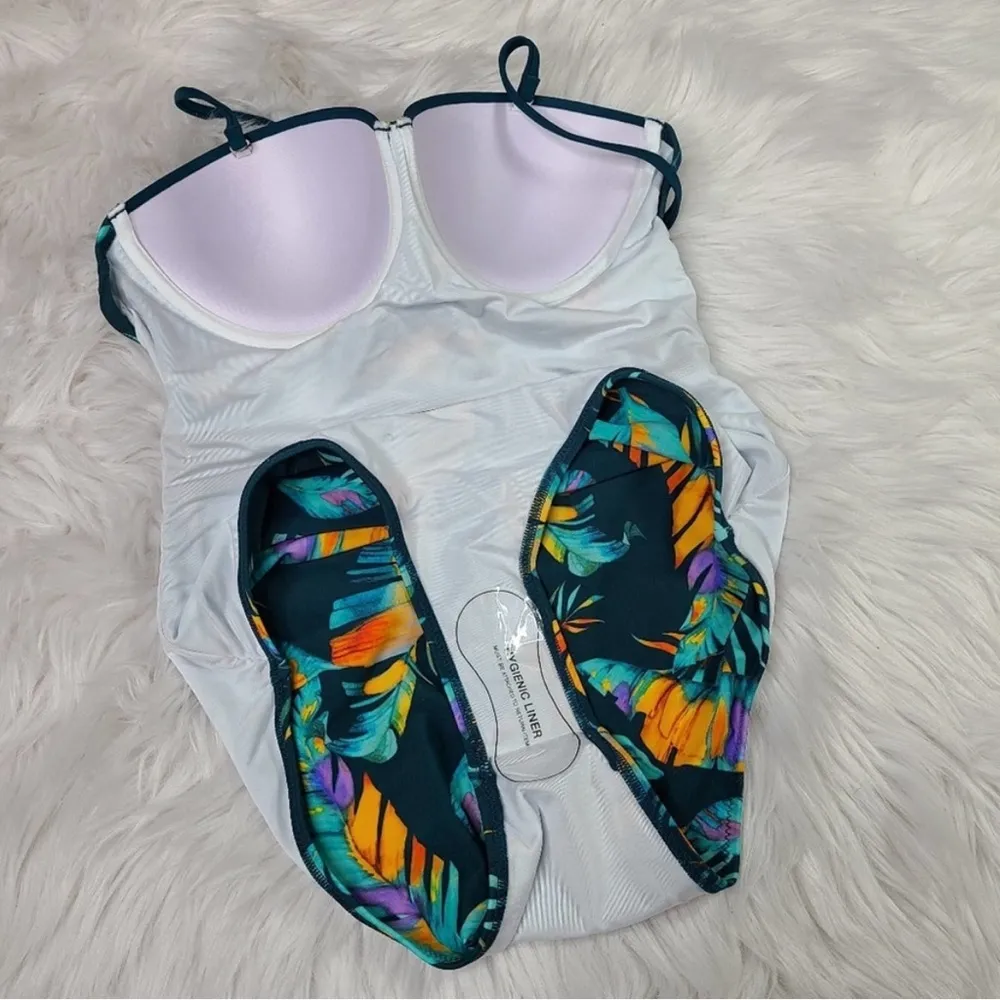 Cupshe Tropical Moulded Adjustable Straps One Piece Swimsuit, Size S New w/Tag - Image 9