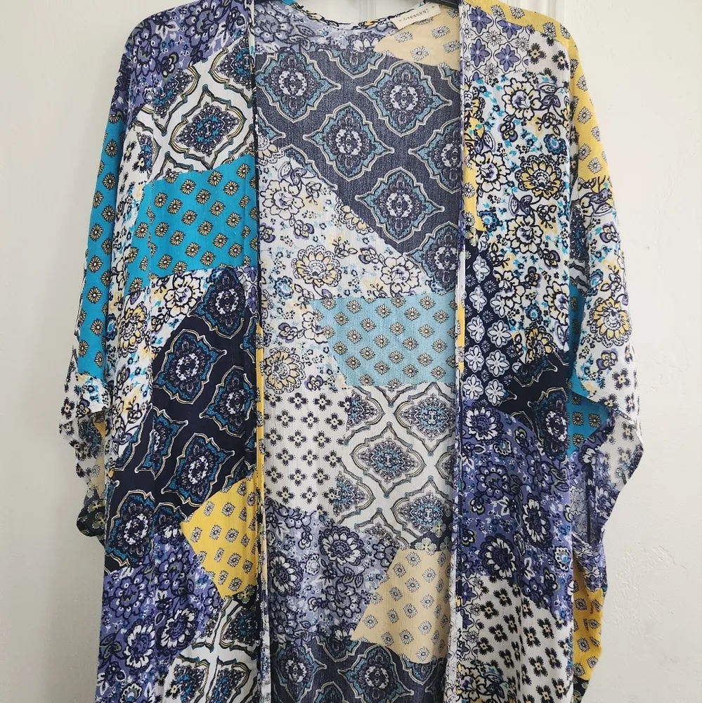 Crecent Sz S Multicolor Patchwork Kimono - Image 2