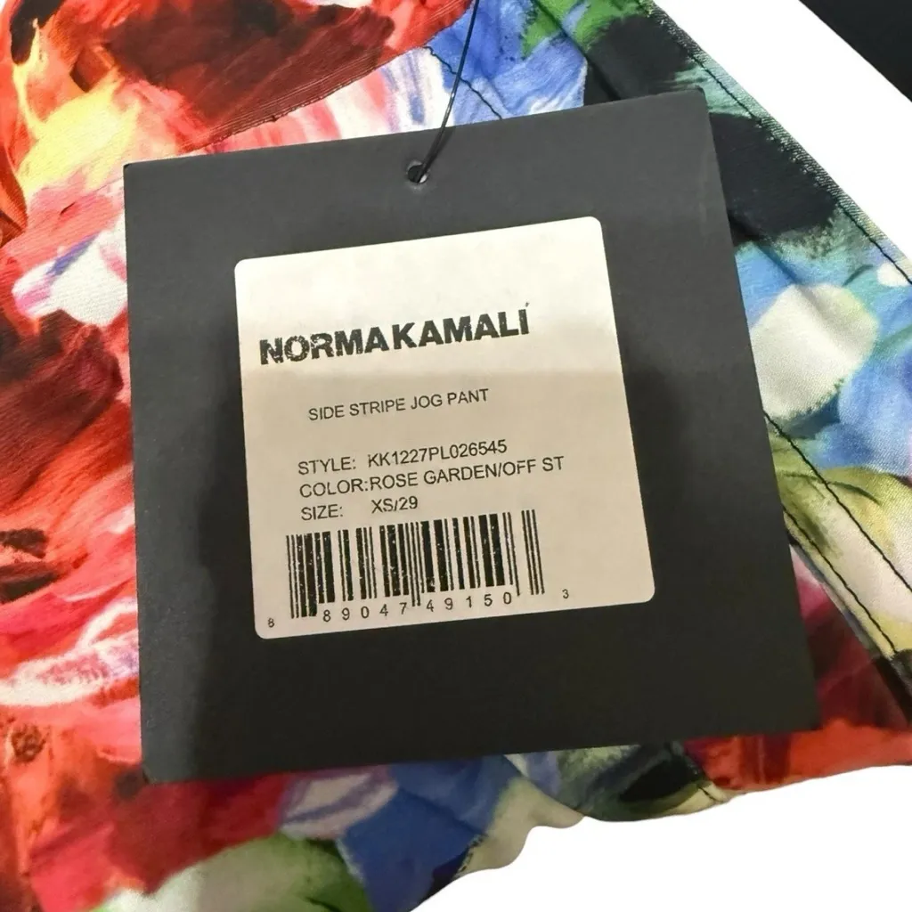 Norma Kamali Women’s Side Stripe Job Pants Floral Size XS/29 NWT - Image 7