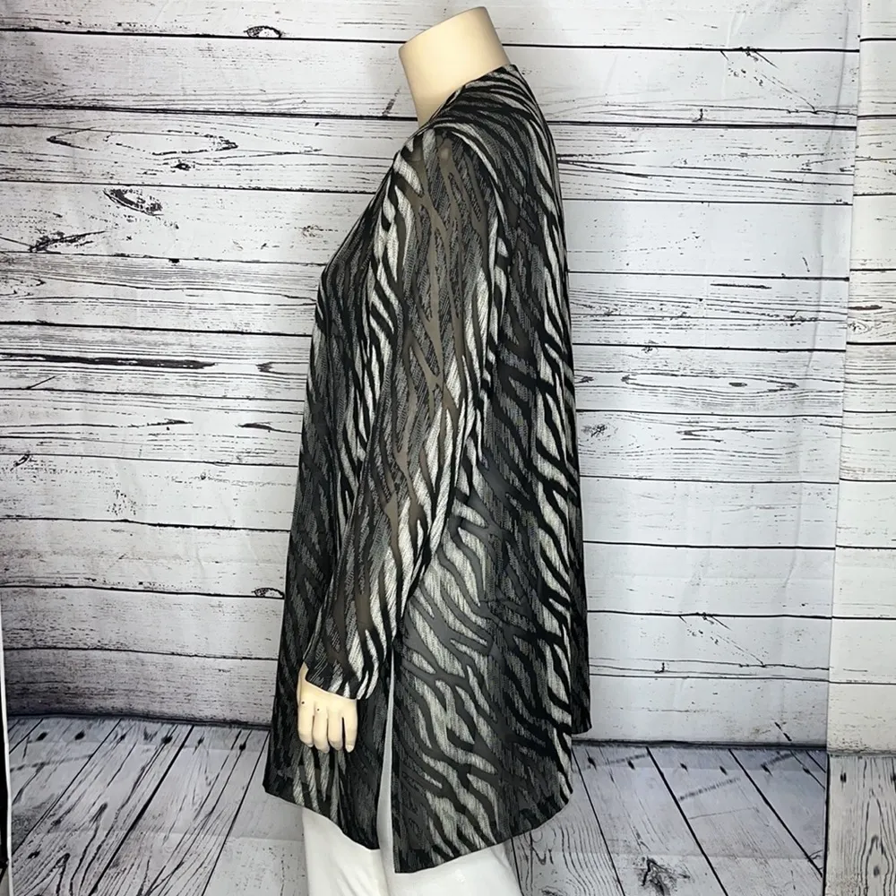 St. Bernard Classics Collection Size 20 Animal Print Duster Cardigan Jacket - Image 3