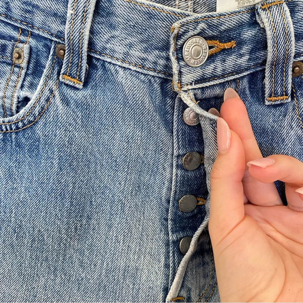Vintage Levi’s 501 Denim Cut Off Shorts With Button Fly - Image 4