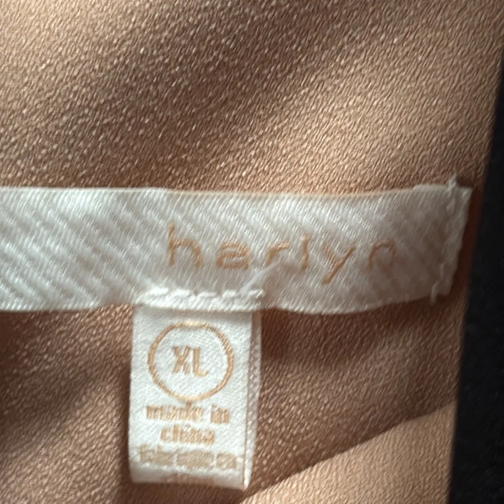 Harlan X Anthropologie Chic Black Jumpsuit with Floral Mesh Embroidered Top XL - Image 5