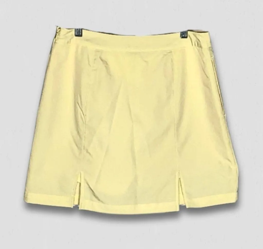 Vintage Ashworth Y2K Micro Mini Skort Built-In Shorts Banana Yellow Women’s sz 4 - Image 2