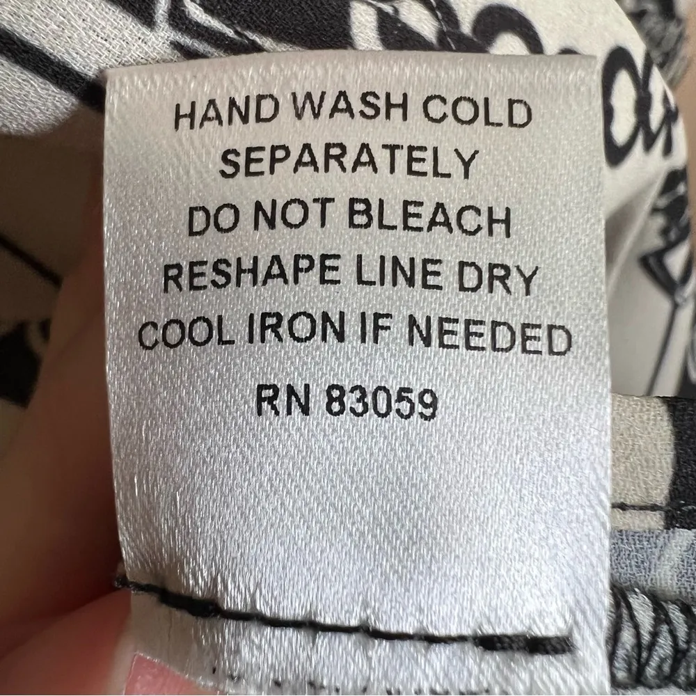 DREW Everly Chain Blouse Semi Sheer Button-up Dressy Shirt Top Made in USA Sz L - Image 8