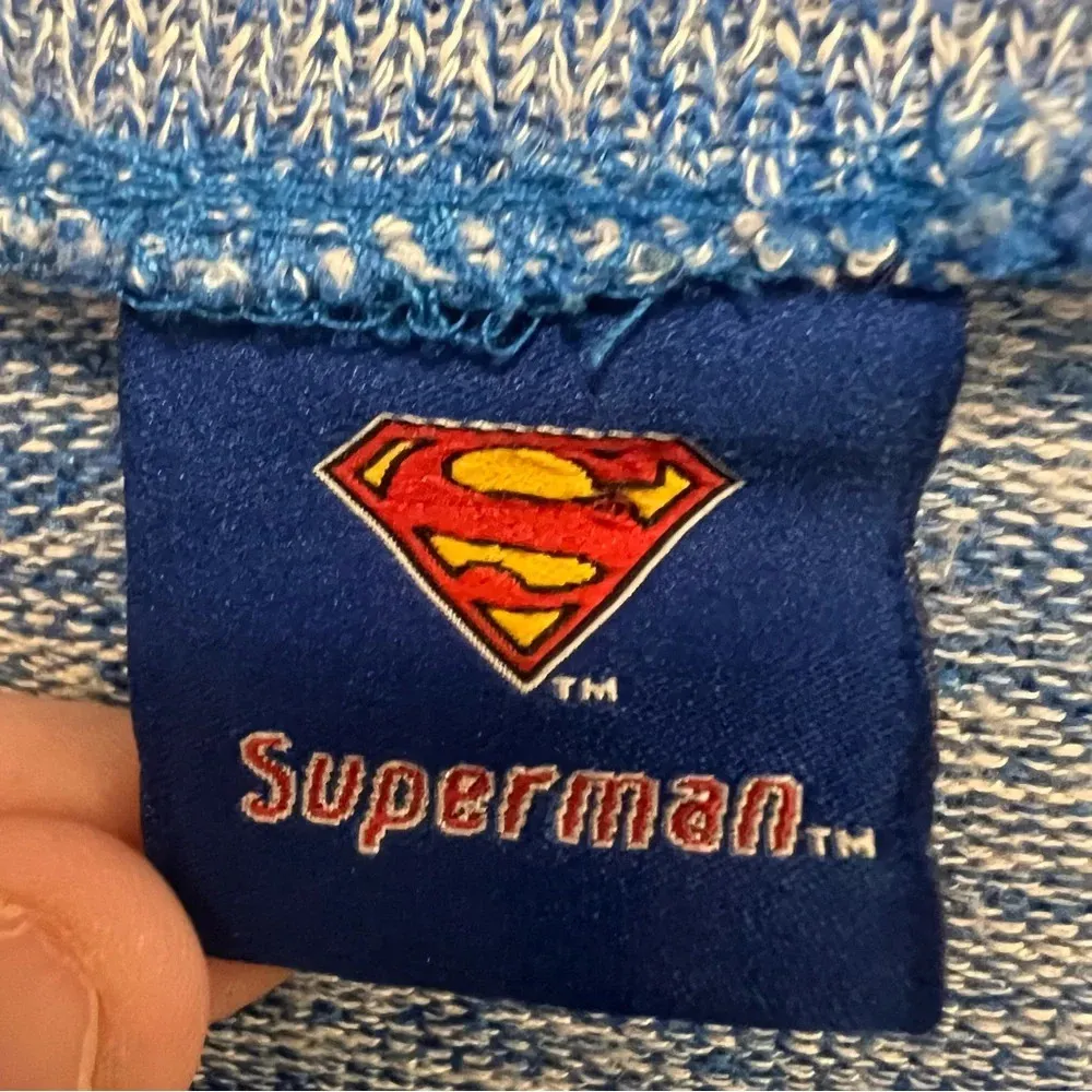 Superman Lightweight Tunic High Low Sweater w/Glitter Logo Size Large - Image 5