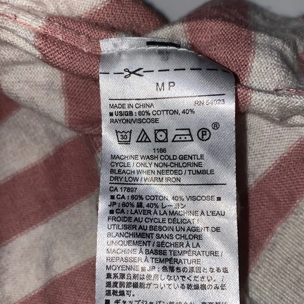 Banana Republic cottton blend stripped crew neck sweater. Pink/ecru. Size MP. - Image 5