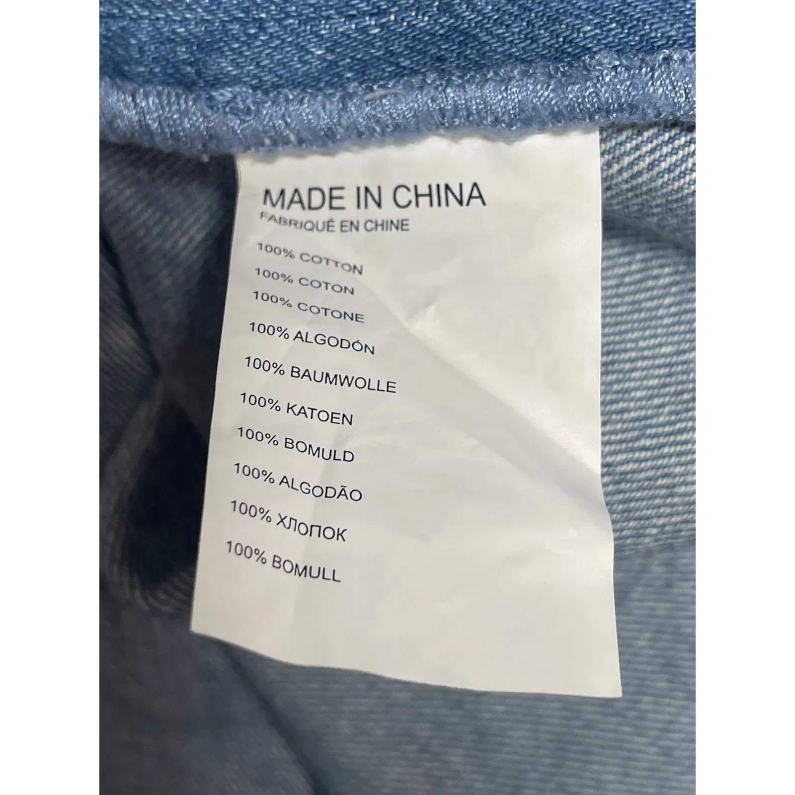 Club Monaco Blue Medium Wash High Waisted Raw Hem Denim Jean Wrap Skirt Size 2 - Image 4