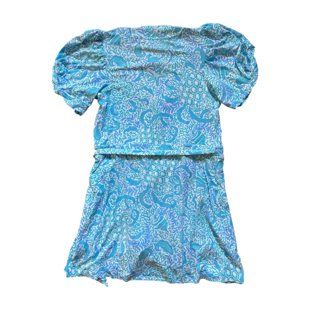 NEW Lilly Pulitzer Sailynn Mini Dress Romper Seashell Floral Short Sleeve Medium - Image 4