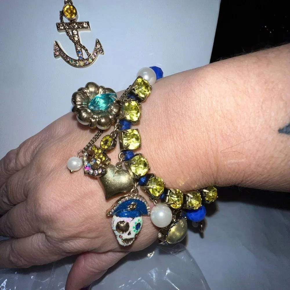 Betsey Johnson Ship Shape Layered Charm Necklace and Bracelet Set - Image 3