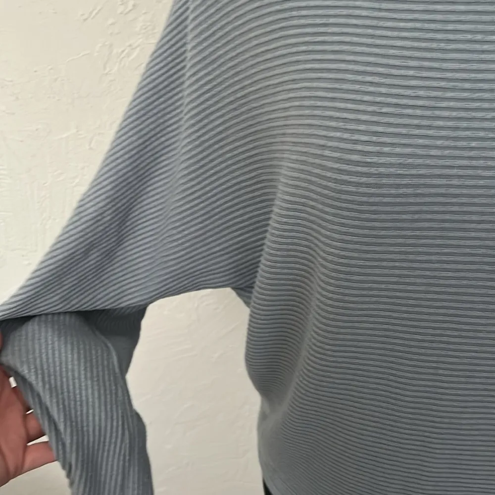 Garage Blue Crew Neck Relaxed Fit Long Sleeve Sweater - Image 3