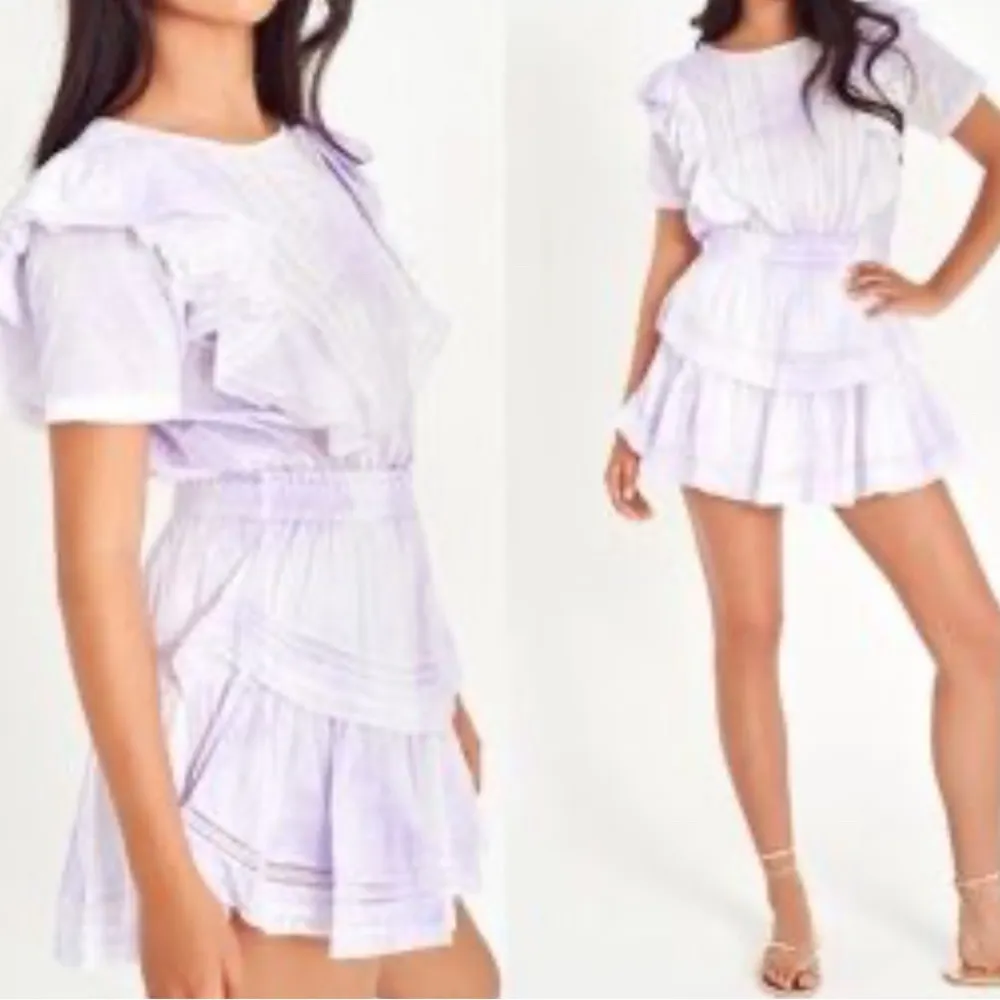 Love Shack Fancy Natasha Heritage Mini Dress purple size Large - Image 3