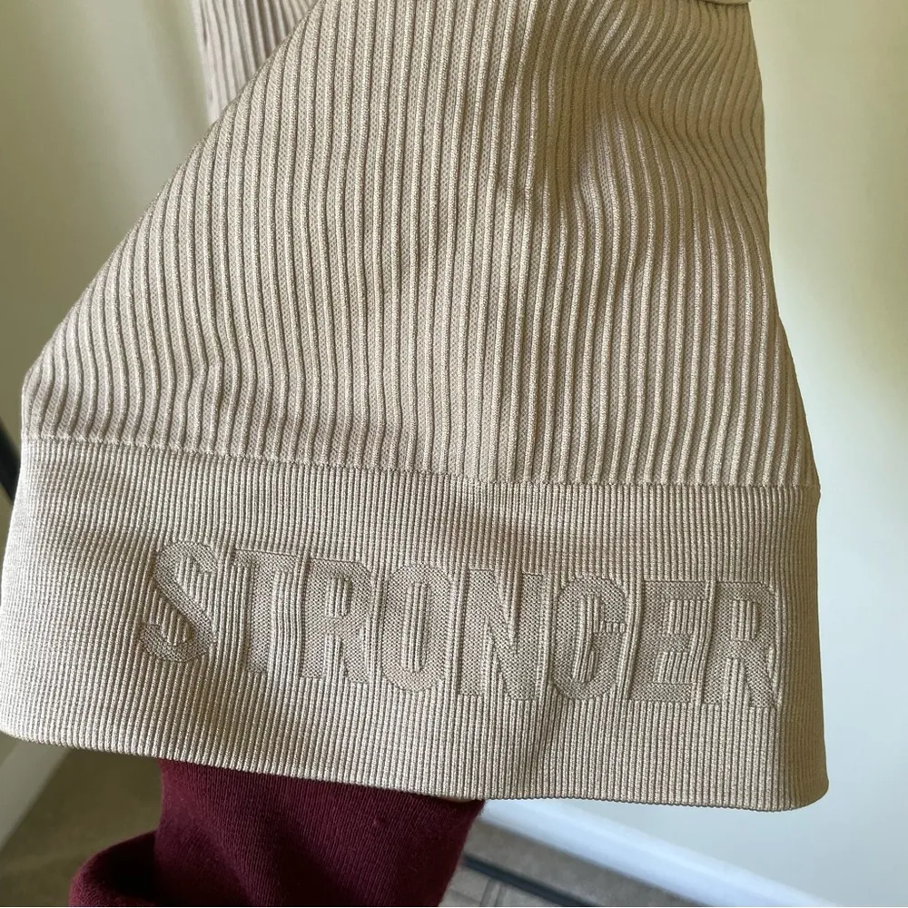 STONGER Rib Seamless Crop Top in Embrace Simply Taupe Tan - Image 3