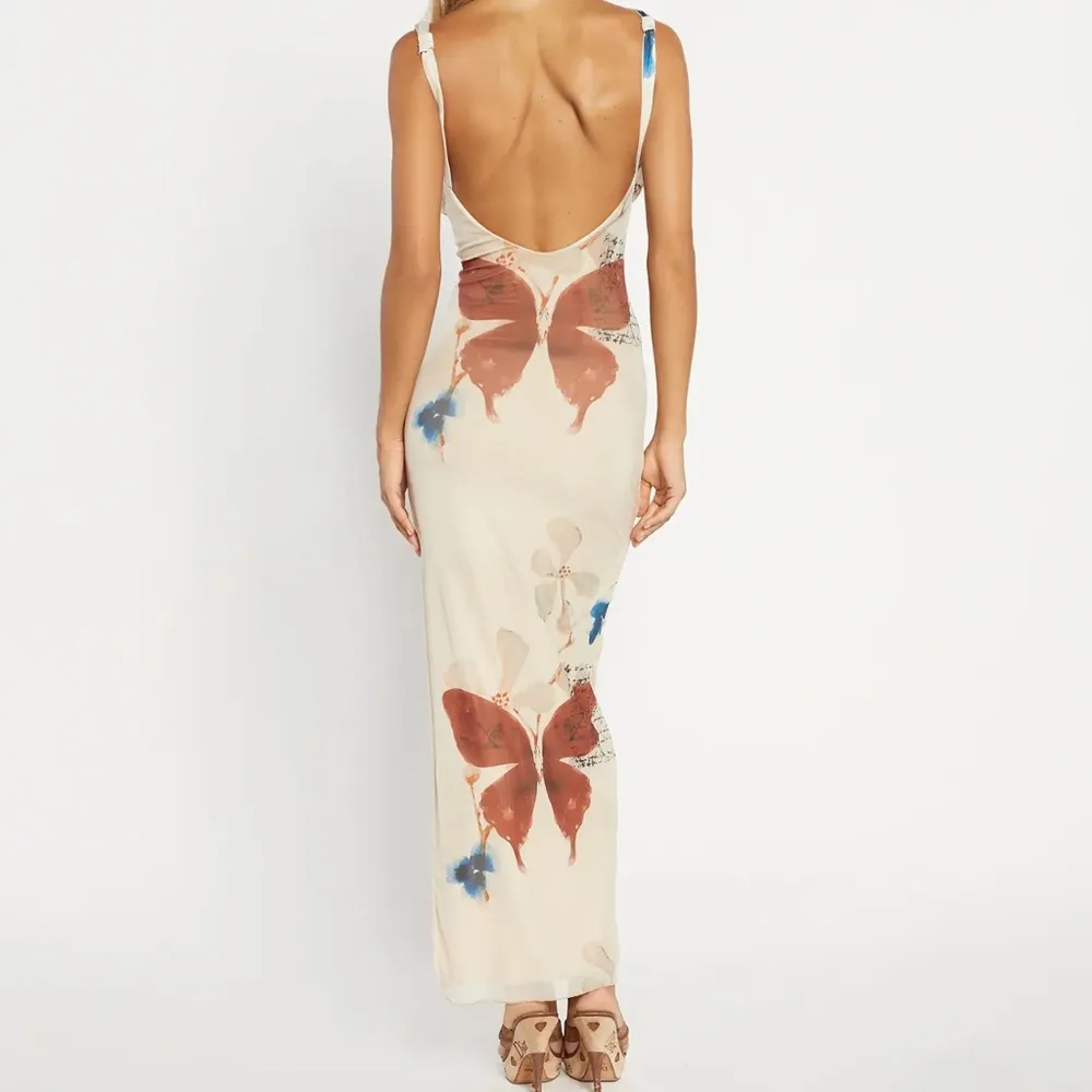 Floral Maxi Dress with Side Slit - Image 3