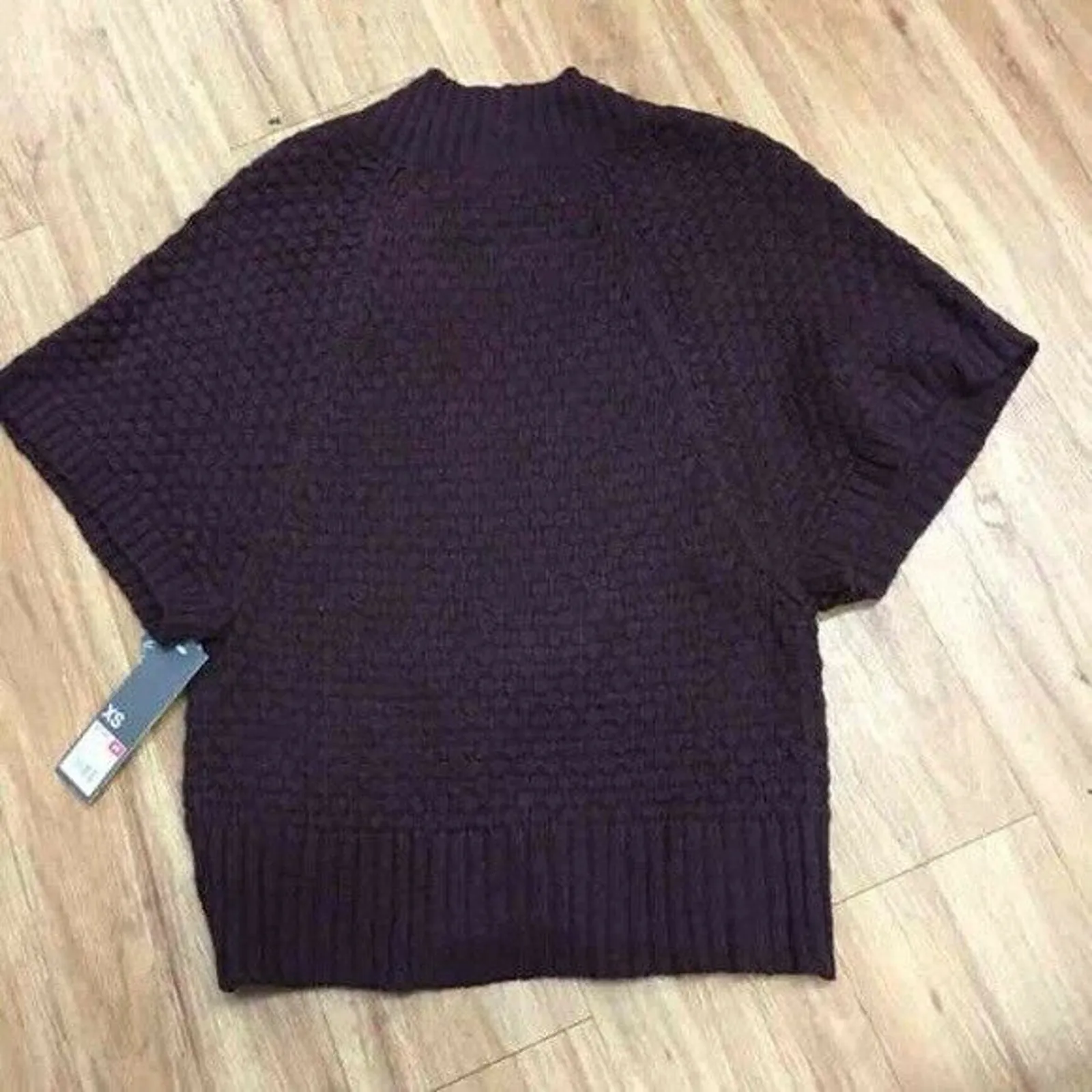 Mossimo Womens Cardigan Size XS Garnet Oversized Short Sleeve Drapey NEW - Image 3