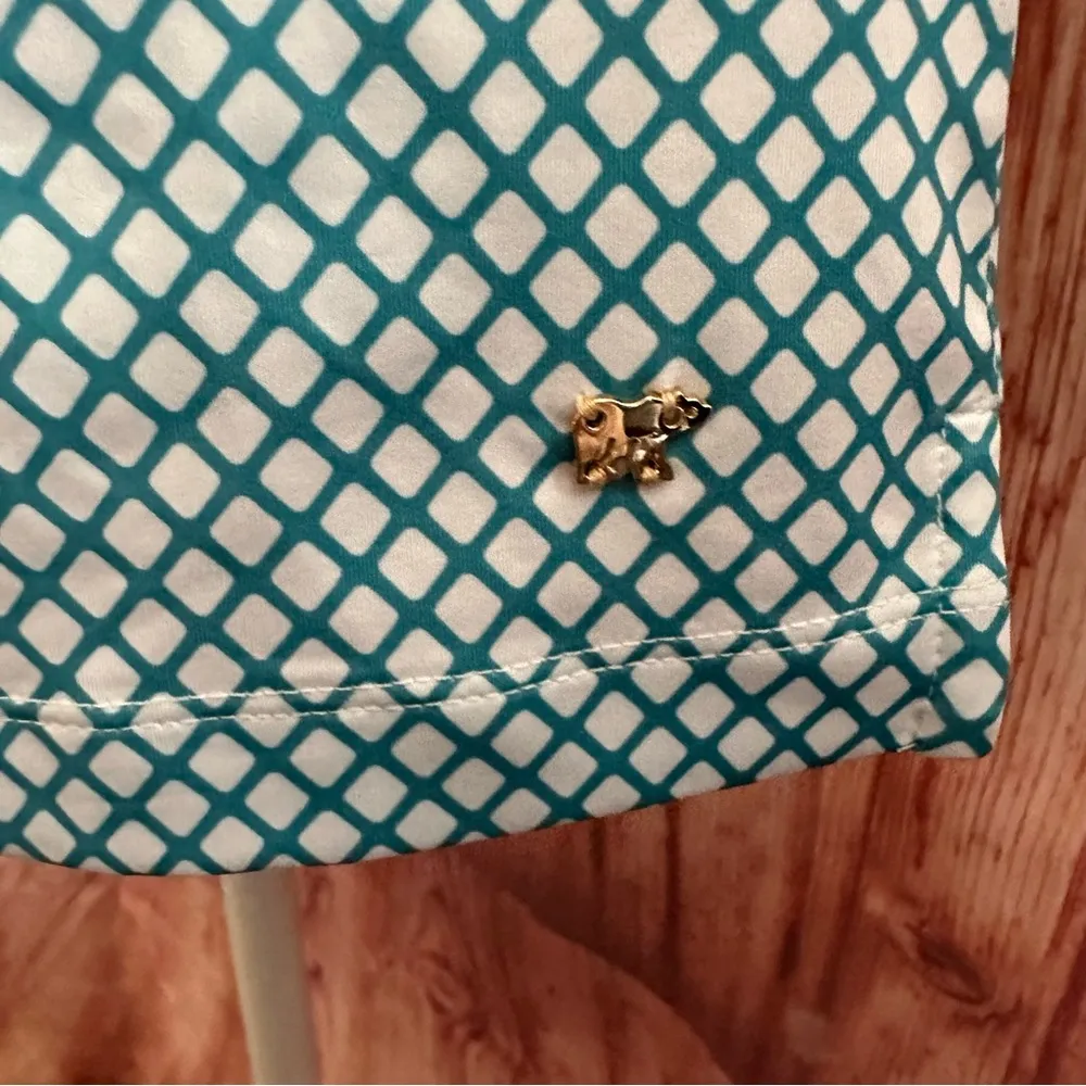 JACK  Nicklaus Aqua Mesh Jacquard Print 1/2 Zip Golf Polo Shirt - Image 9