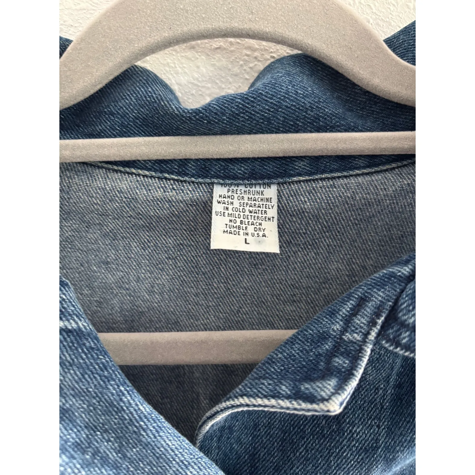 Vintage Denim Vest Womens Large Blue Cotton Biker Festival Western 90s - Image 3