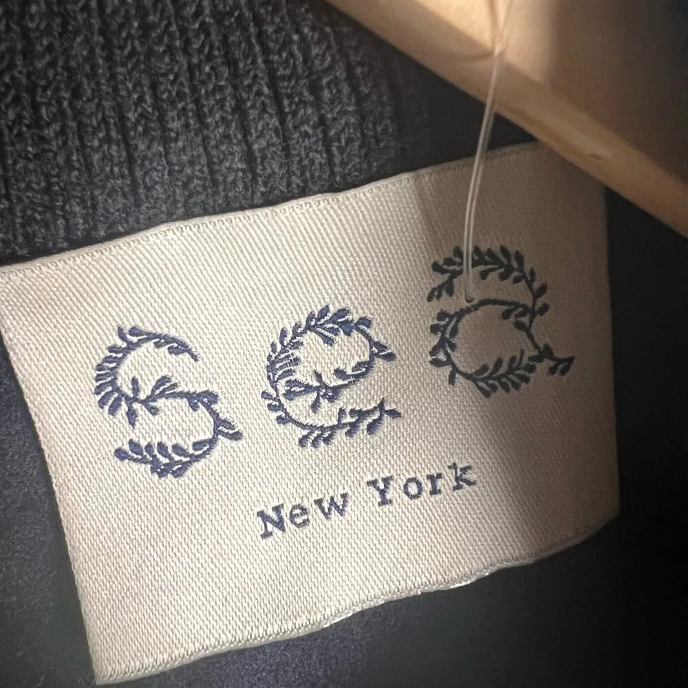 Sea New York Navy Blue Black White Mixed Media Crewneck Sweater Top Size M Size M - Image 8