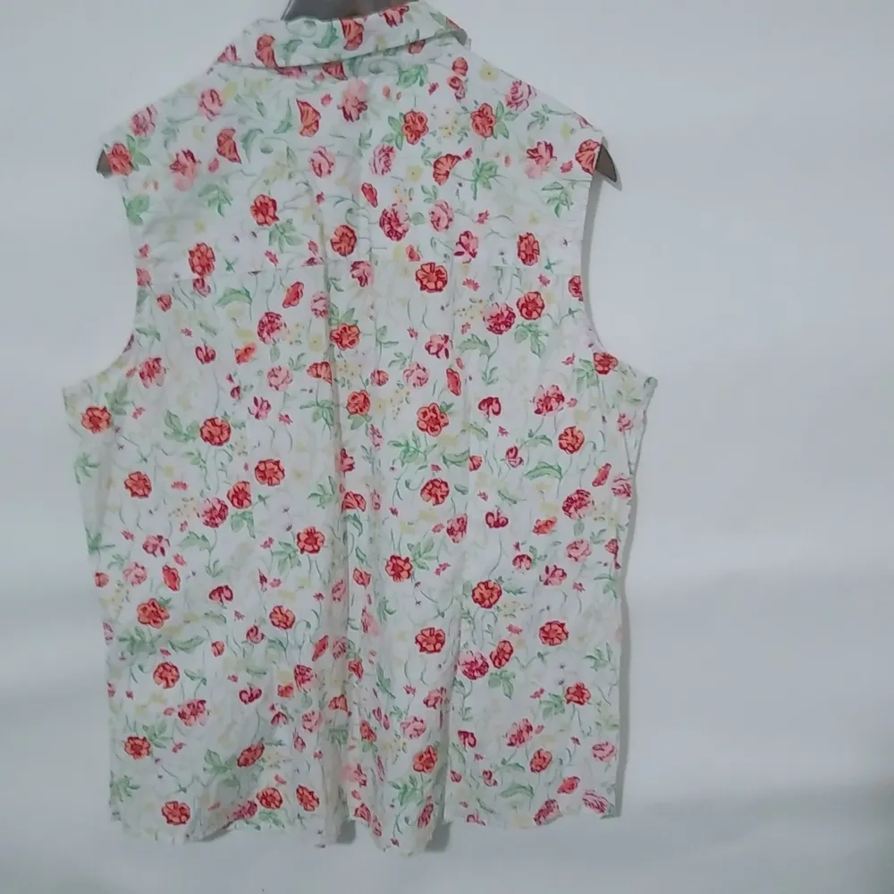 Basic Editions XL Summer Sleeveless Cotton Top Plus Pink Size 16 - Image 4