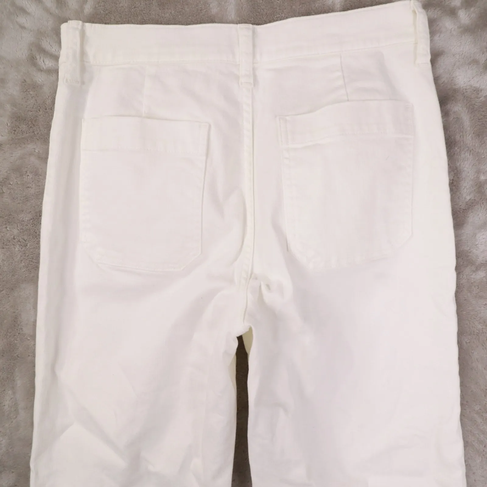 J. Crew White Full Length Slim Wide Leg Denim Jeans Women's 28 CG417 - Image 4