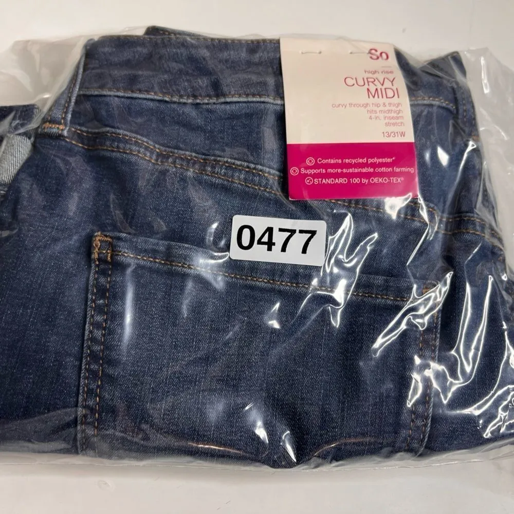 Women’s high short rise curvy through hip & thigh hits midthig stretch 13/31W. Blue Size undefined - Image 9