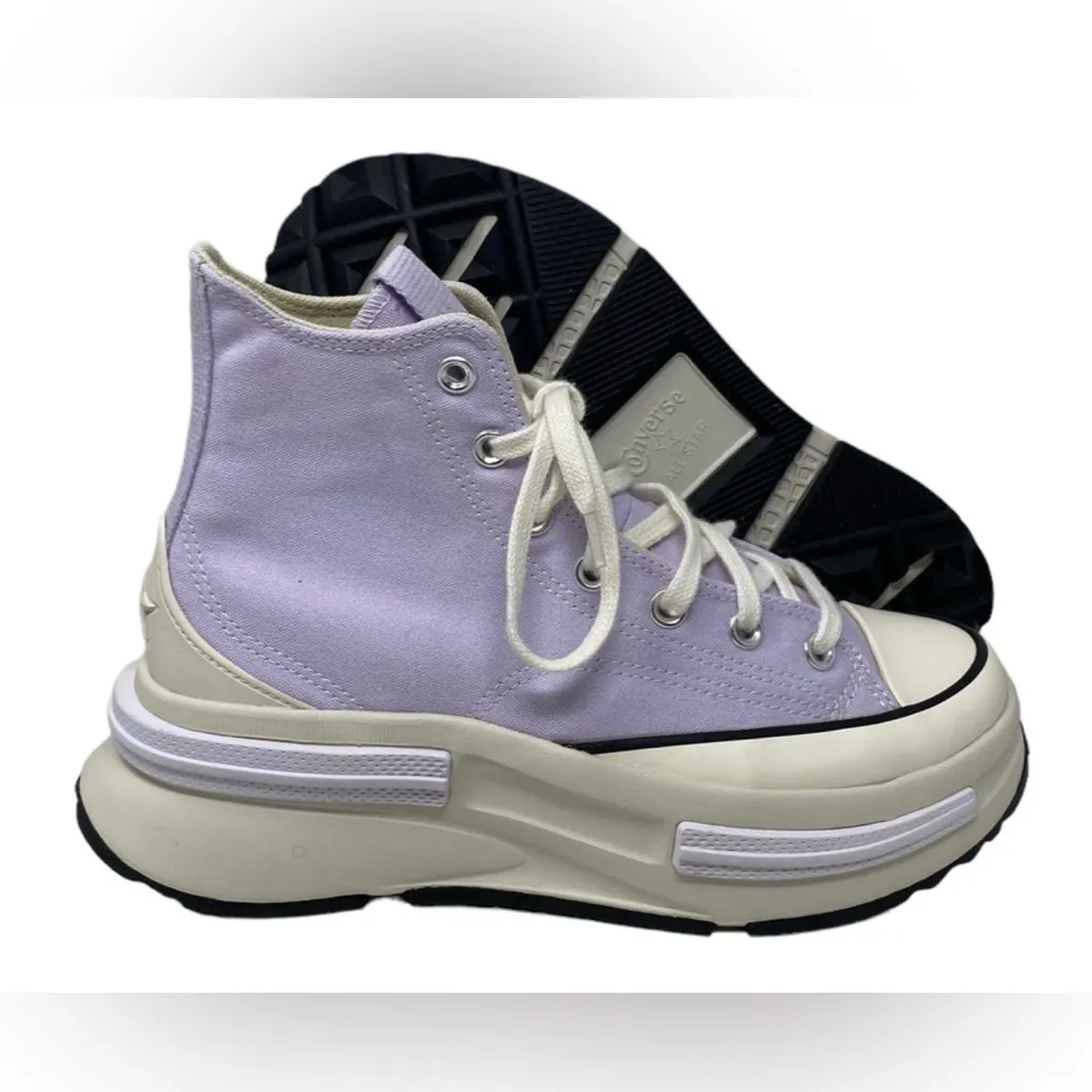 New Converse Women's Platform High-Top Sneakers in Light Purple and Cream - Image 2