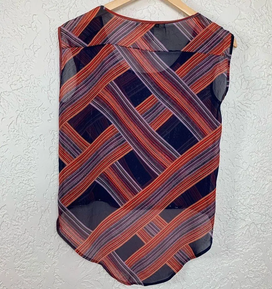 American Rag Sequin Chiffon Hi Low Top - Image 5