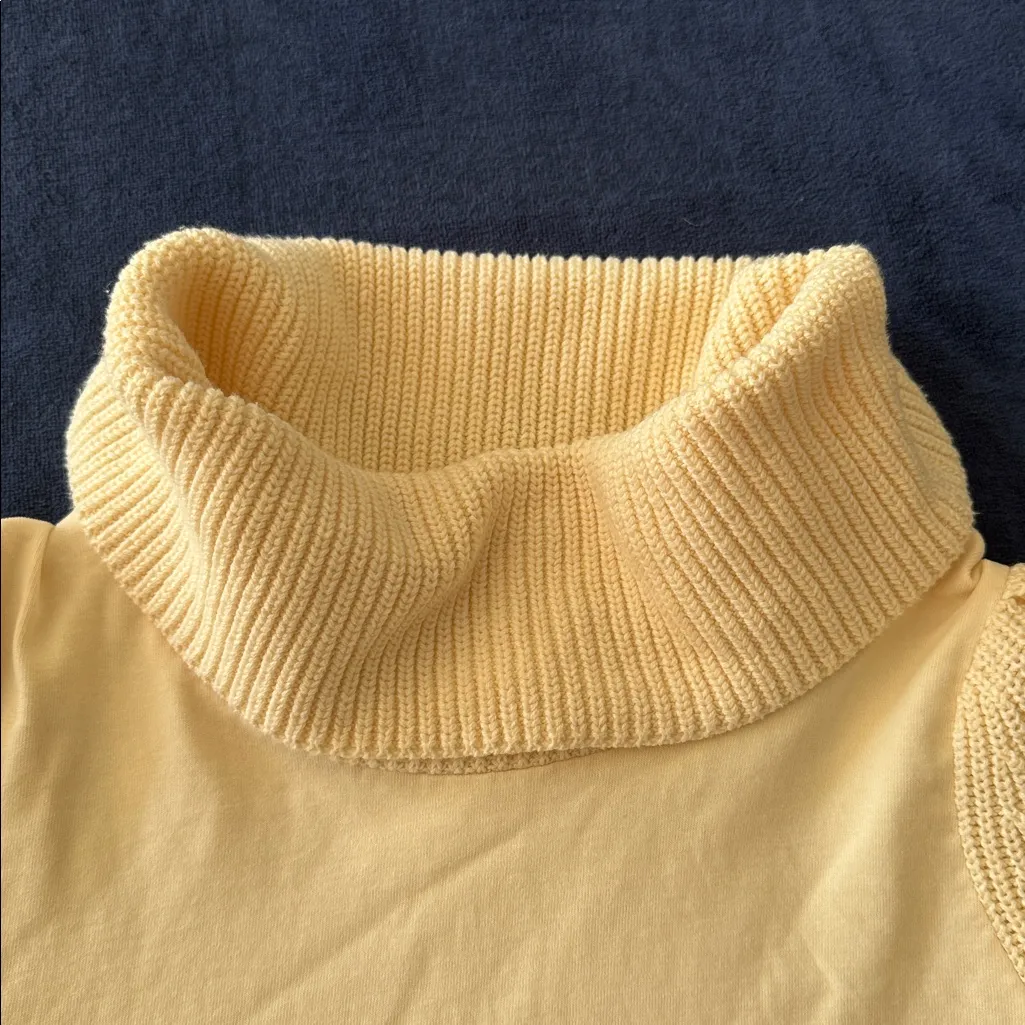 Anthropologie Dolan Cotton Cream Cowl Neck Bell Sleeved Luxury Designer Sweater - Image 4