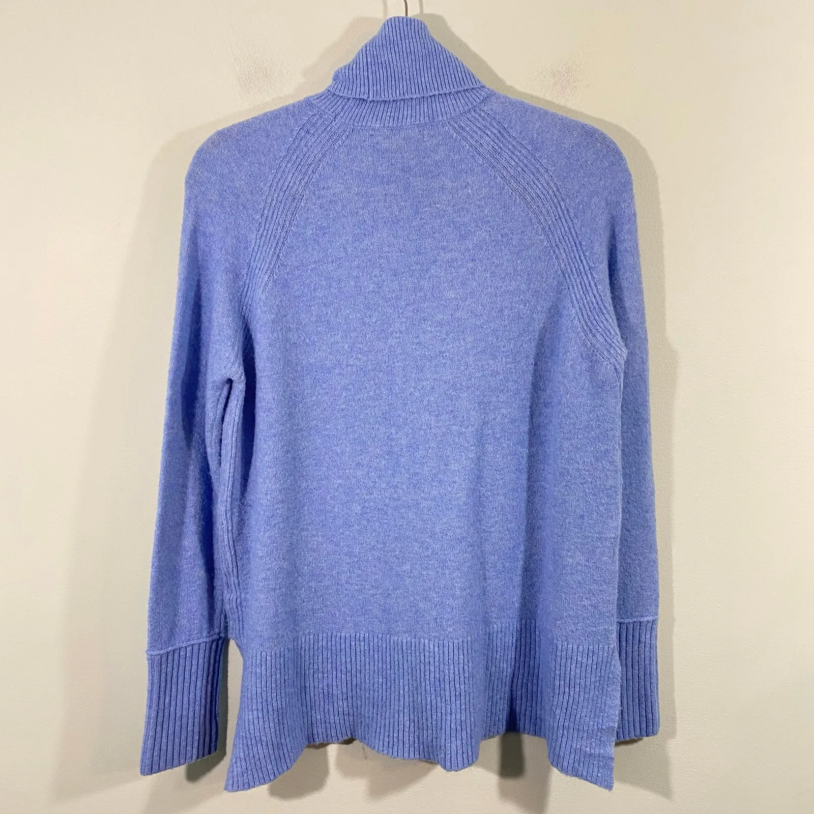 J Crew Women Periwinkle Blue Wool Alpaca Blend Turtleneck Pullover Sweater Sz XS - Image 10