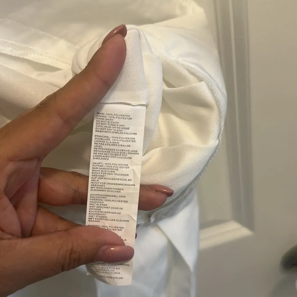 Nasty Gal Crisp White Trousers High Waist Pants Size 6 Wide Leg - Image 10