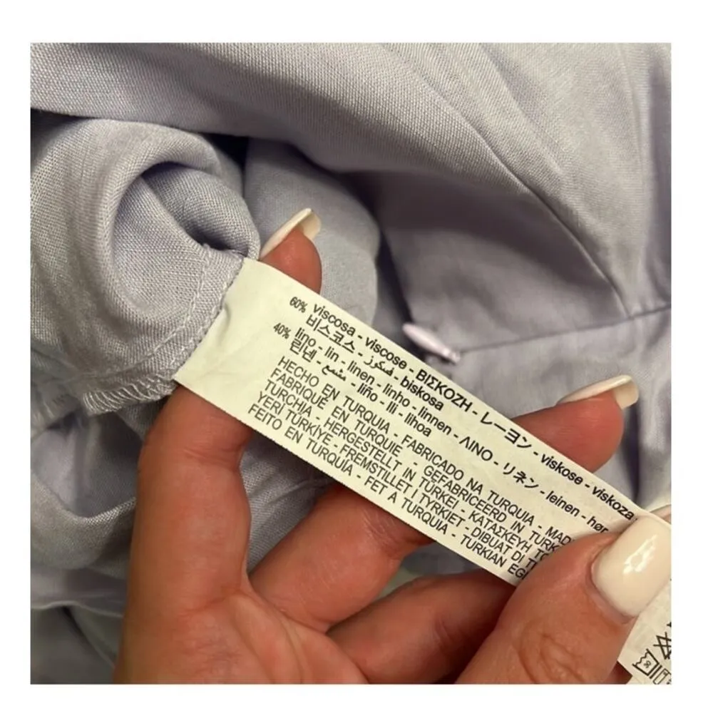 Zara Purple Crop Top Plunging Deep V-Neck Crop Puff Sleeve Coquette Size XS NWT - Image 10