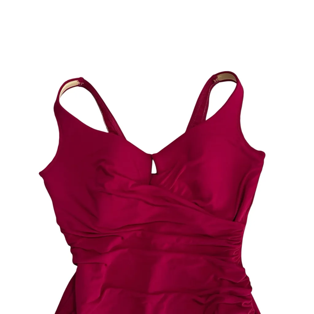 Miraclesuit Solid Gandolf One Piece Swimsuit Red Wine NWOT 20W - Image 4